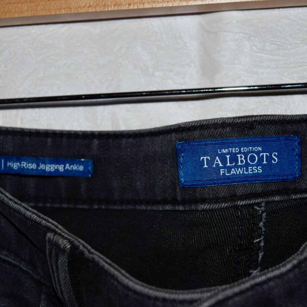 Talbots Petite 8P Black Jeans Crystal Embellished High Rise Ankle Straight - Picture 9 of 9